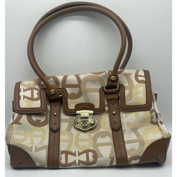 Vintage ETIENNE AIGNER Handbag Tote Logo Canvas *READ - Picture 1 of 8